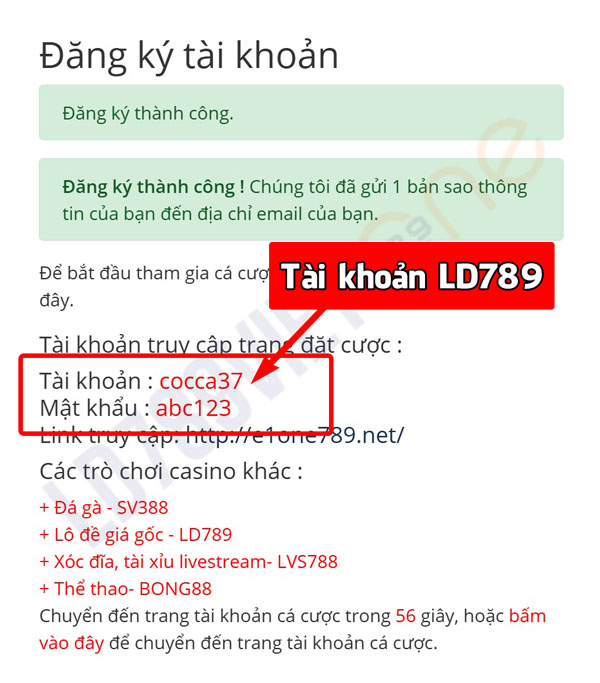 Nhận tài khoản LD789